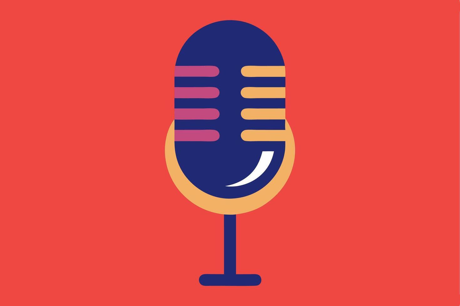 Bright and bold microphone symbol in cartoon style vector