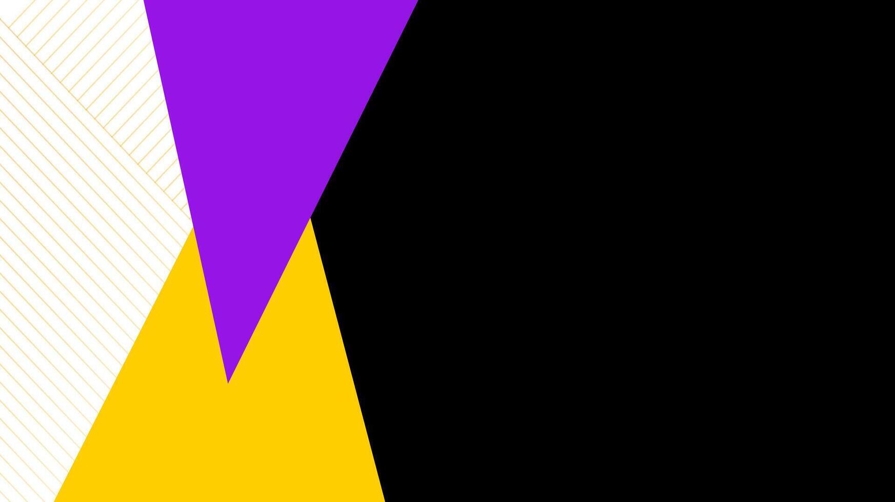 Abstract Geometric Background Purple, Yellow, Black, White Triangles vector