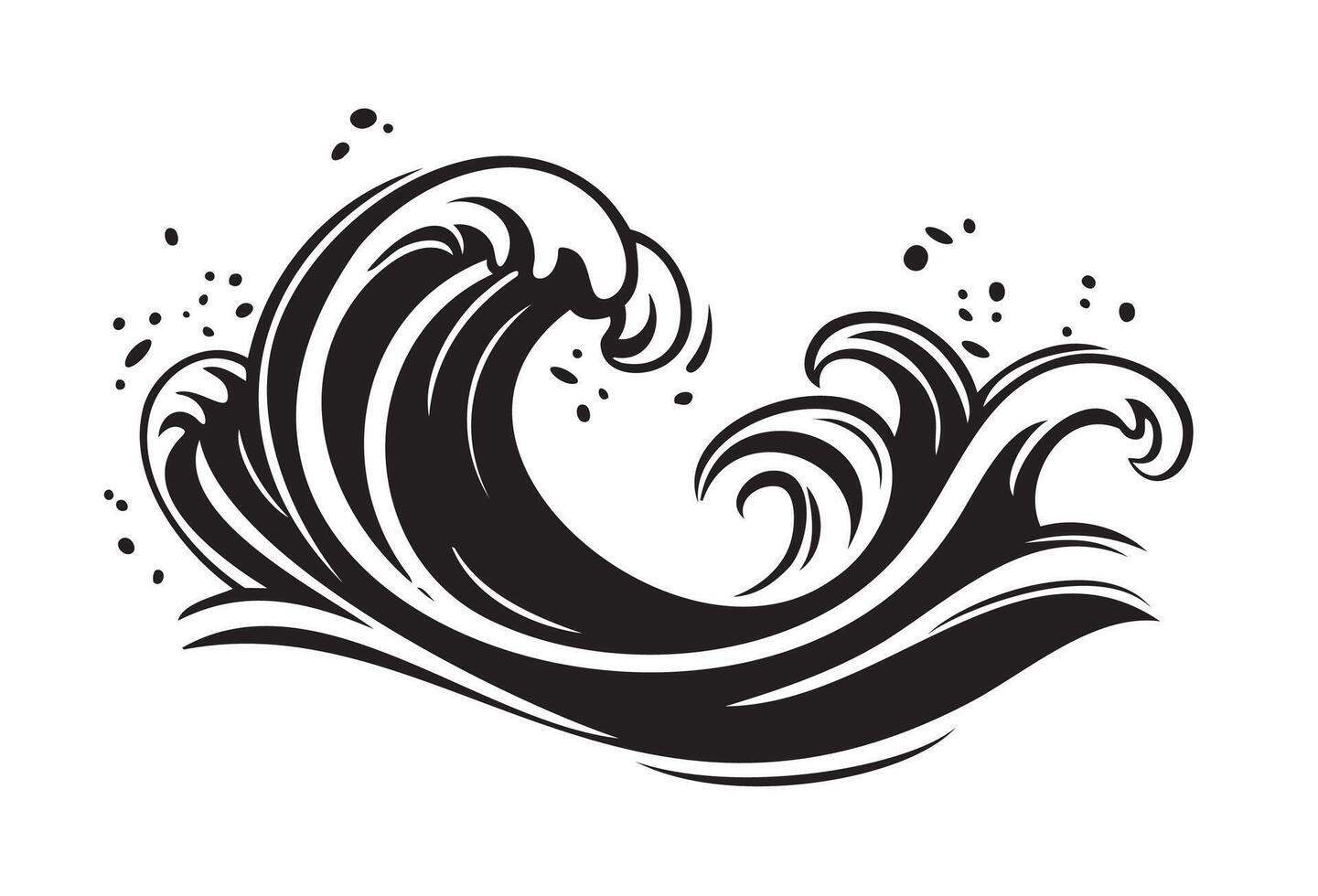 Illustration of waves, isolated on a white background vector