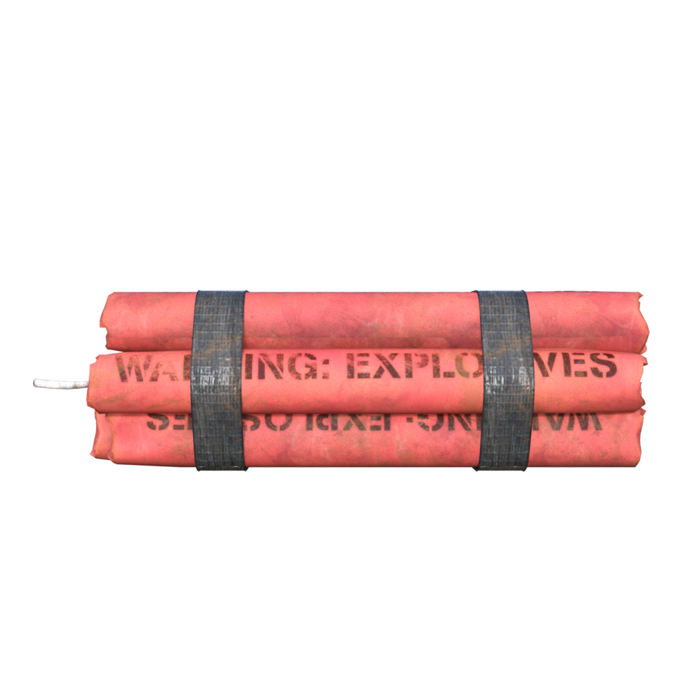 A red firework with the words warning explosives png