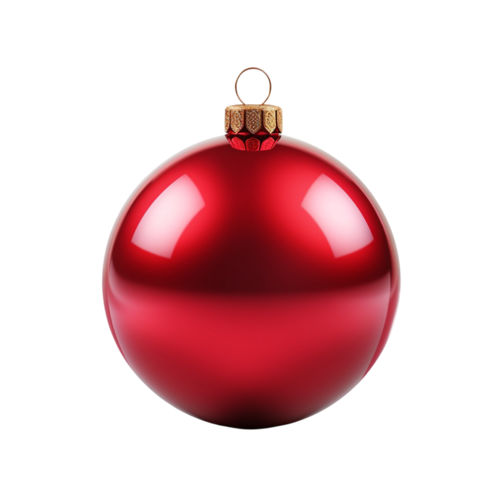 Shiny Red Christmas Ornament Ball with a Festive Glow png