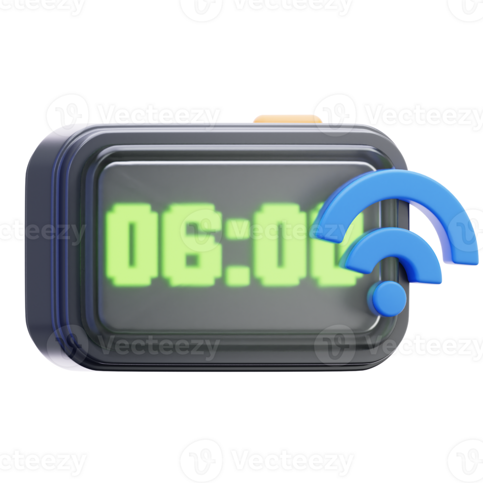 Digital Smart Alarm 3D Illustration png