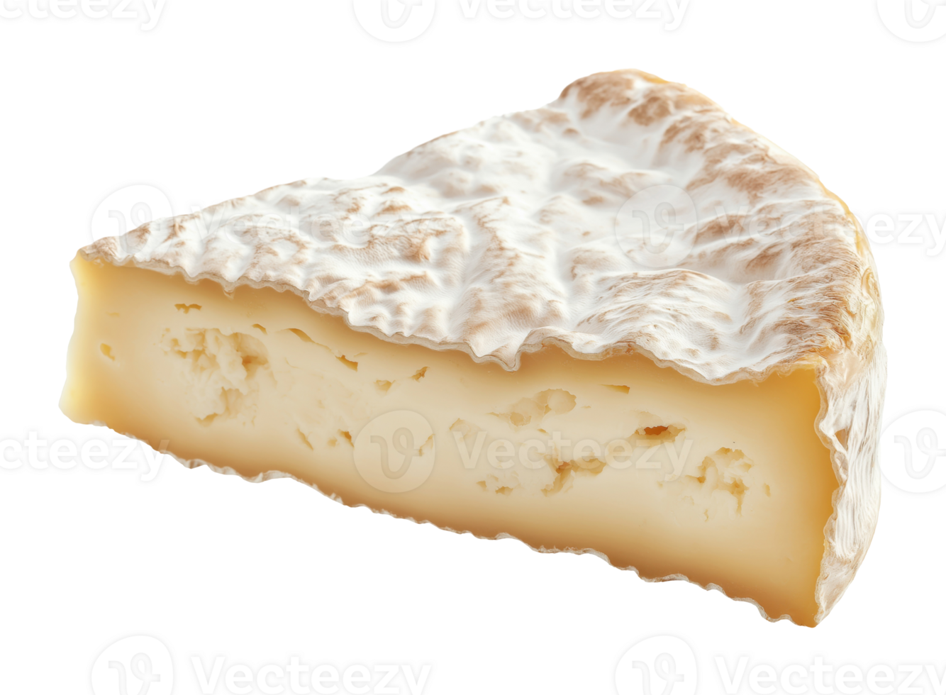 Piece of camembert cheese, isolated on a transparent background png
