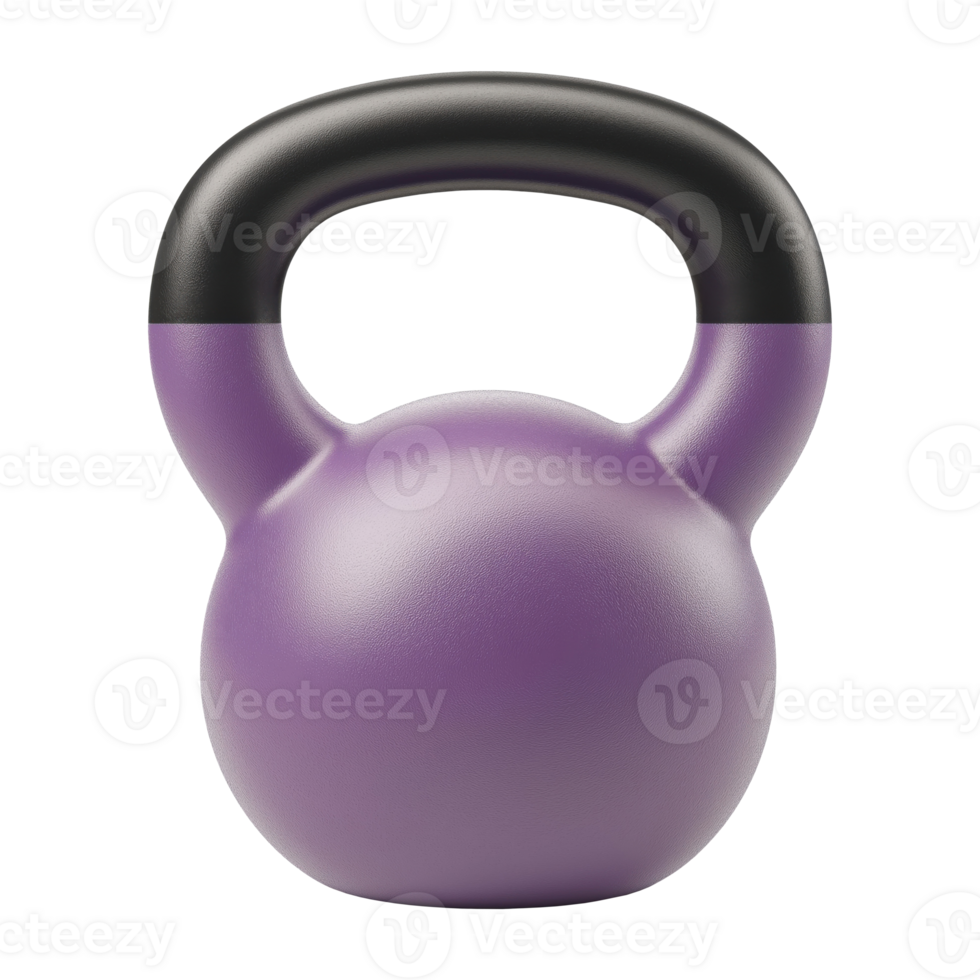 Purple weight with black handle isolated on a transparent background png