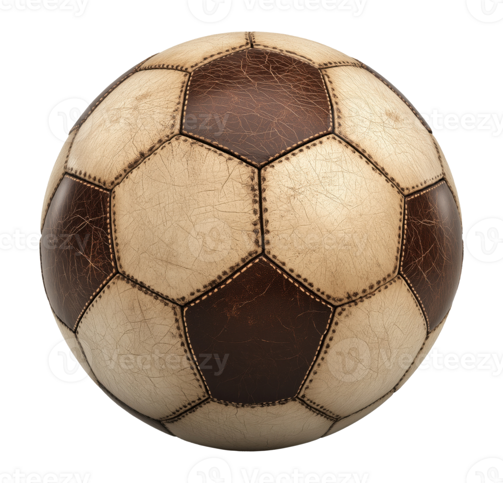 Old classic soccer ball isolated on transparent background png