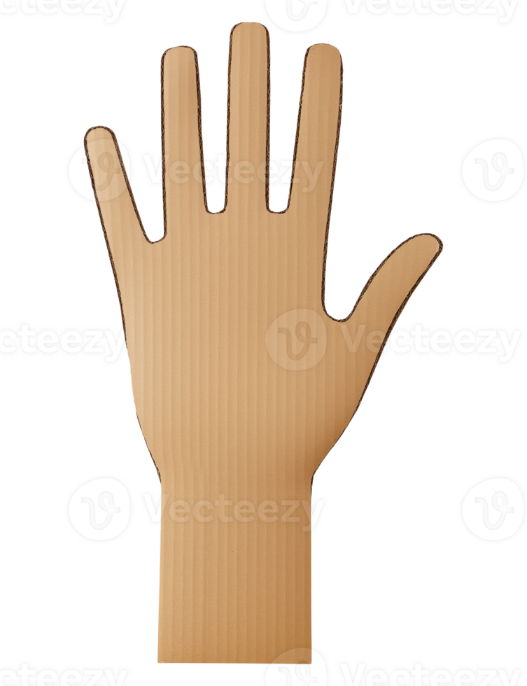 Cardboard hand isolated on a transparent background png
