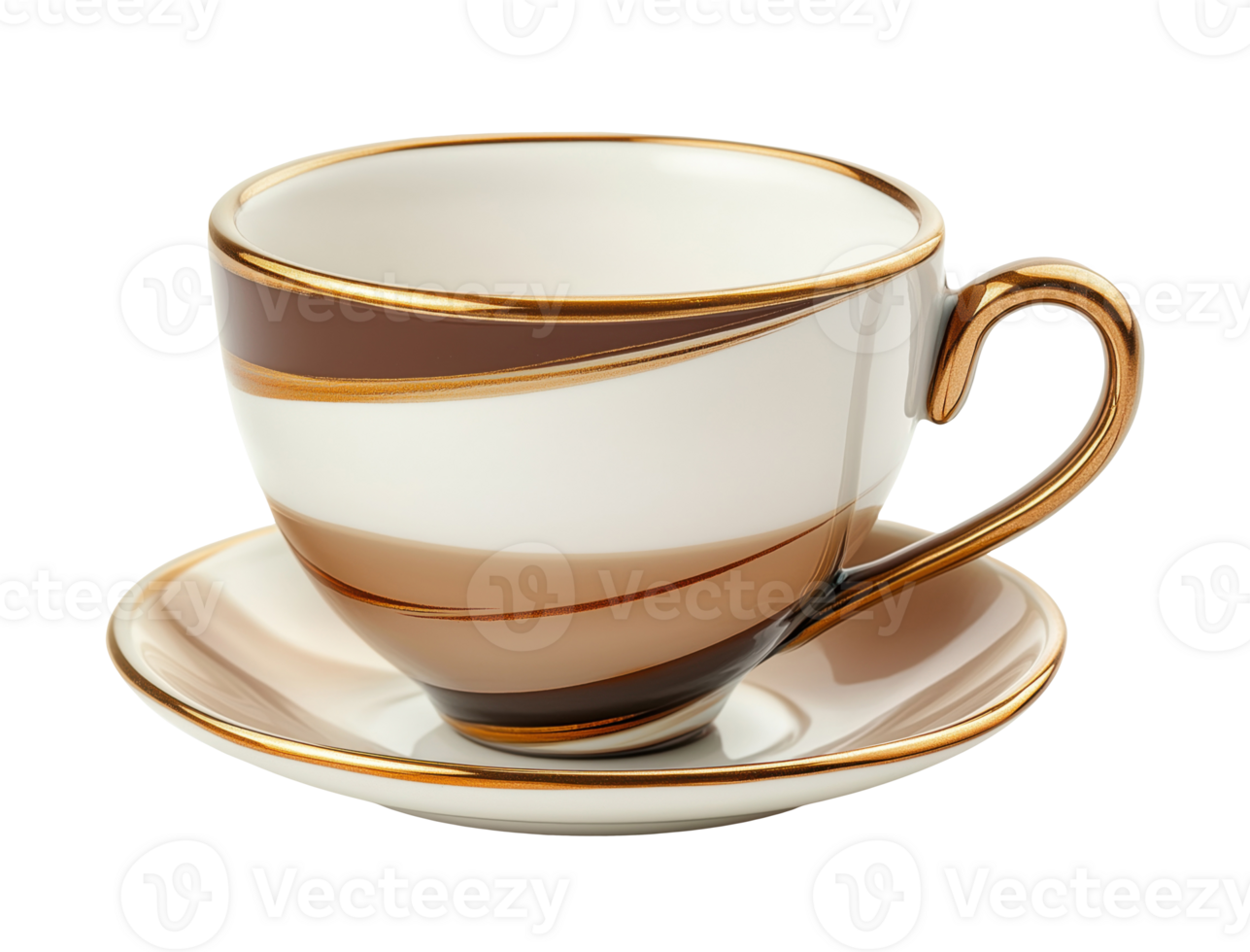 Empty cup with a saucer, isolated on a transparent background png