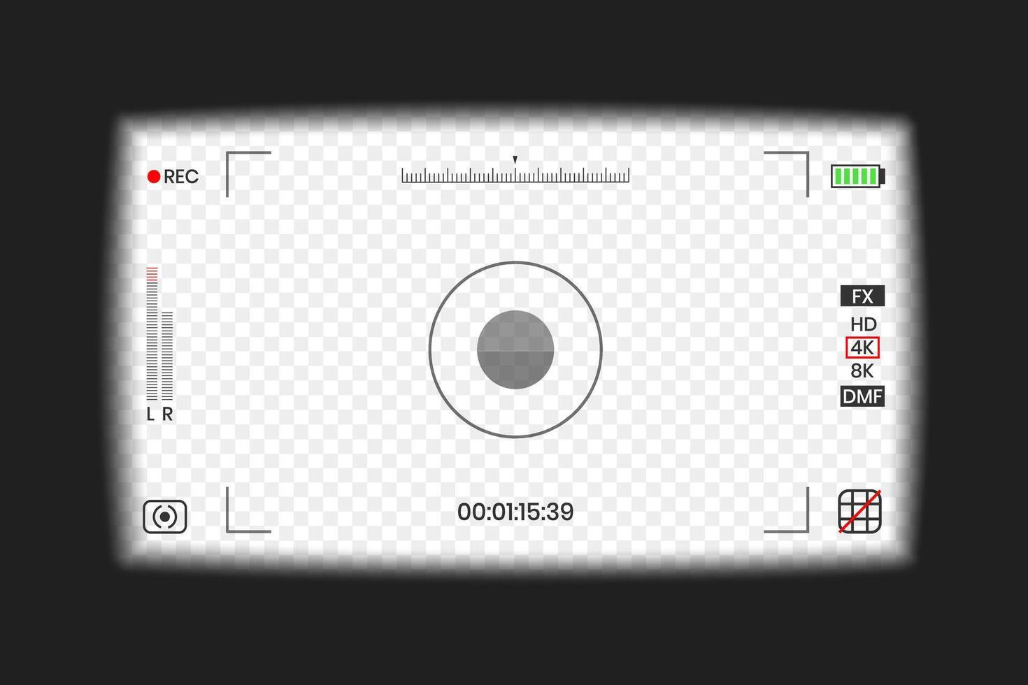Camera viewfinder or photo frame recorder flat design illustration vector