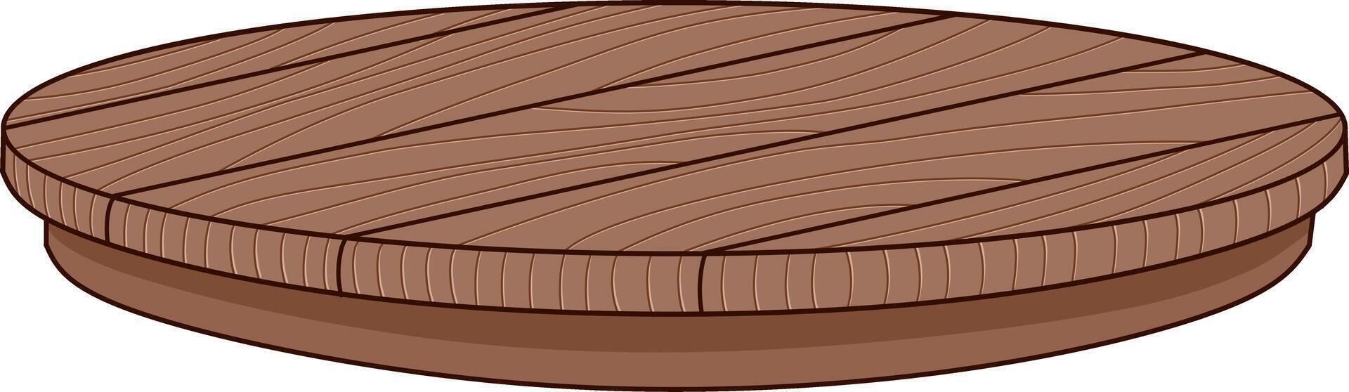 Round Wooden Table Top With Texture. Flat and Simple Style. vector