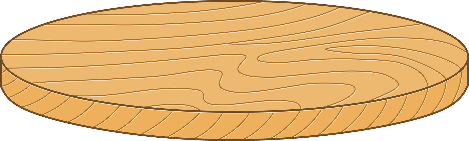 Round Wooden Table Top. Flat and Simple Style. vector