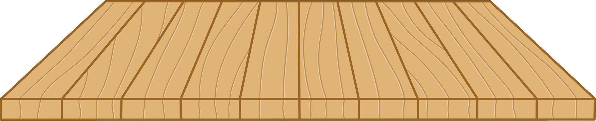 Brown Wooden Table Top Front View With Texture. Flat and Simple Style. vector