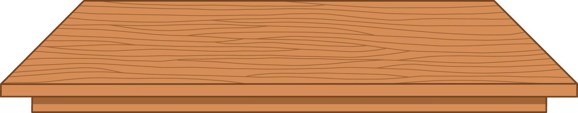 Wooden Table Top Front View. Flat and Simple Style. vector