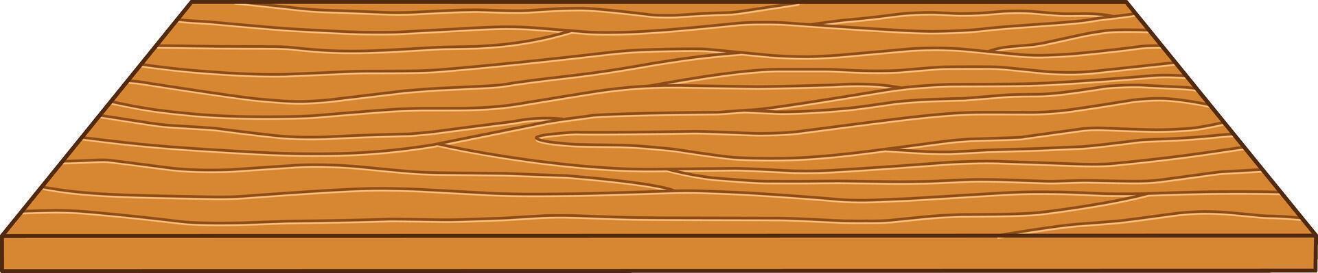 Brown Wooden Table Top Front View. Flat and Simple Style. vector