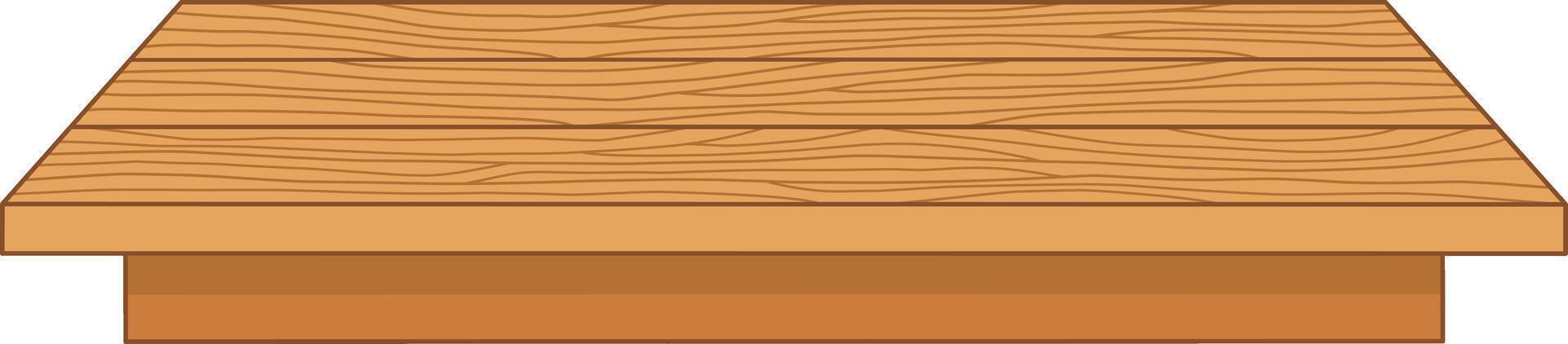 Wooden Table Front View With Texture. Flat and Simple Style. vector