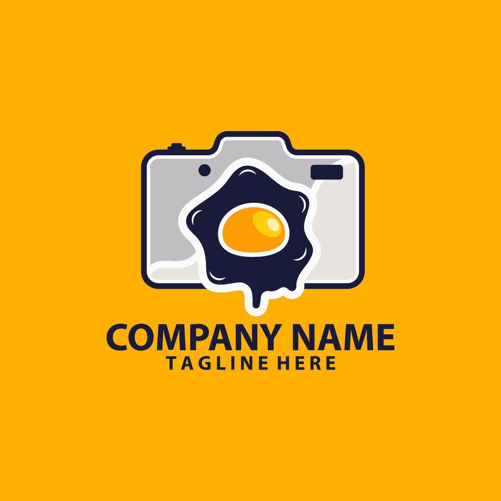 Camera egg logo design vector