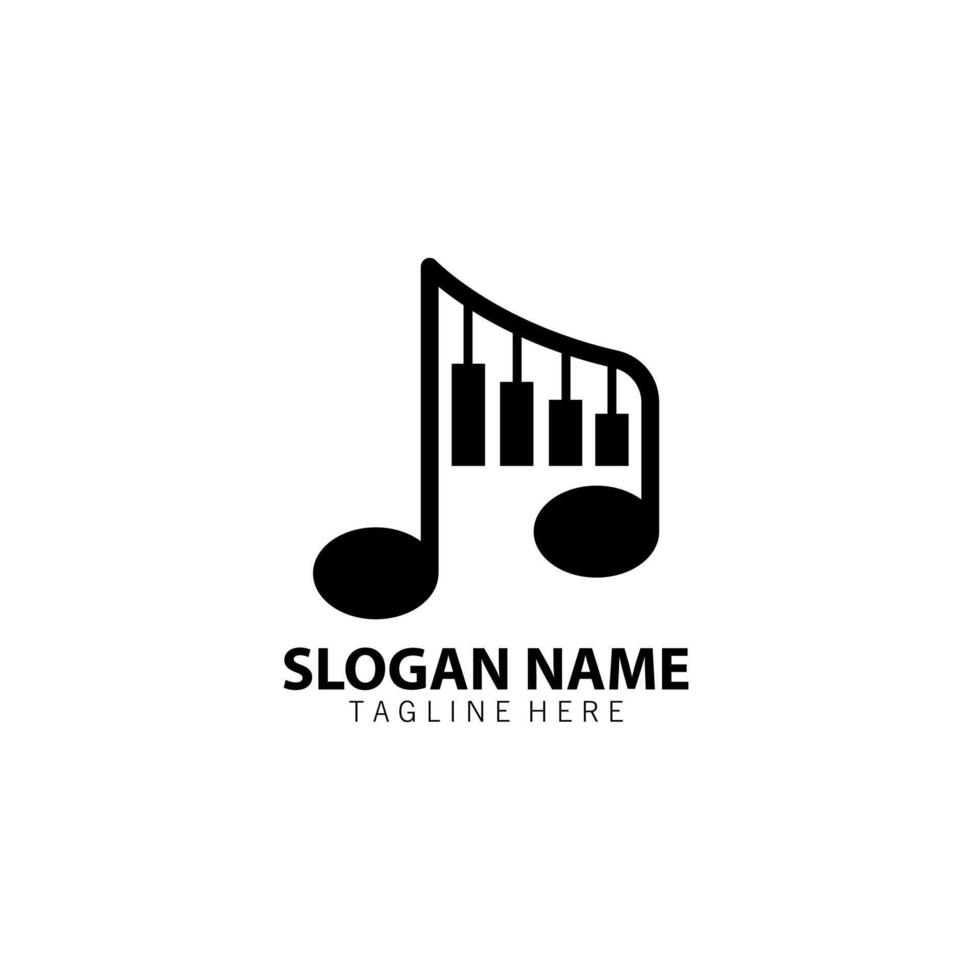note piano logo design vector