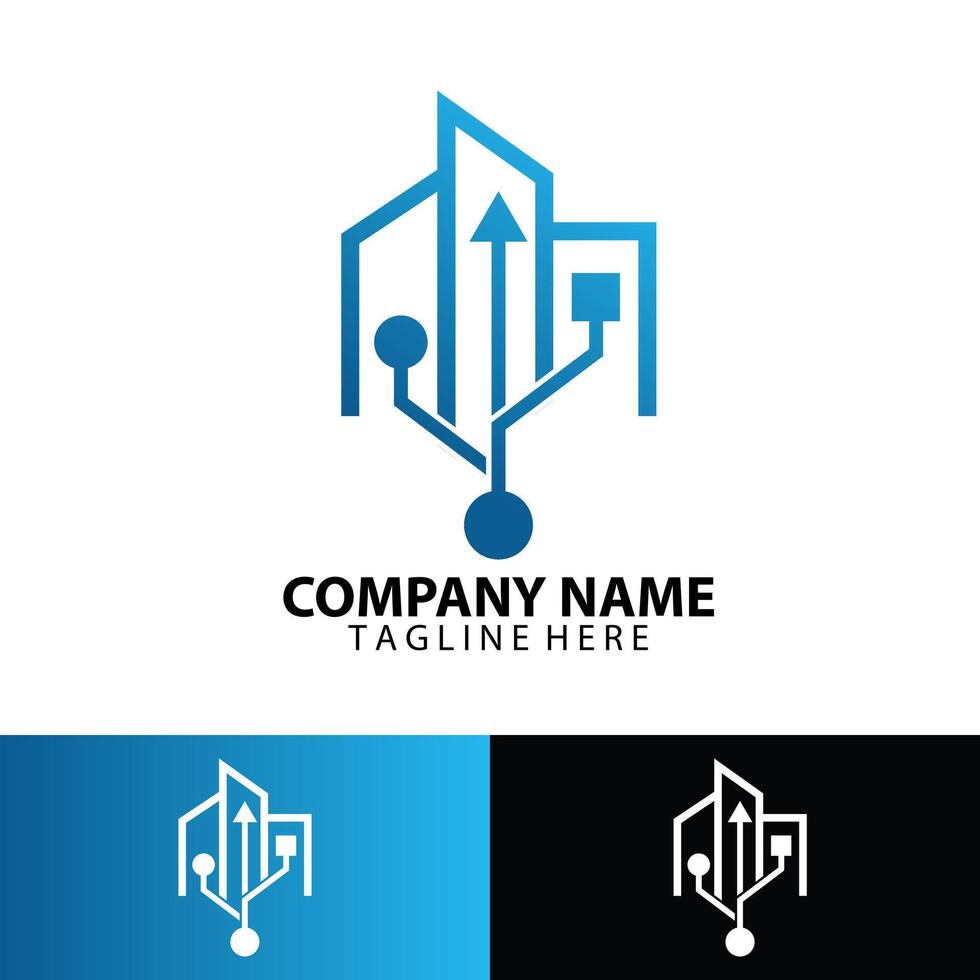 tech logo design template element vector