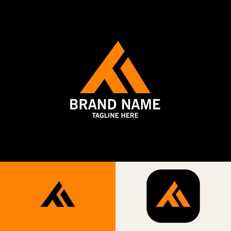 initial TM triangle logo design vector