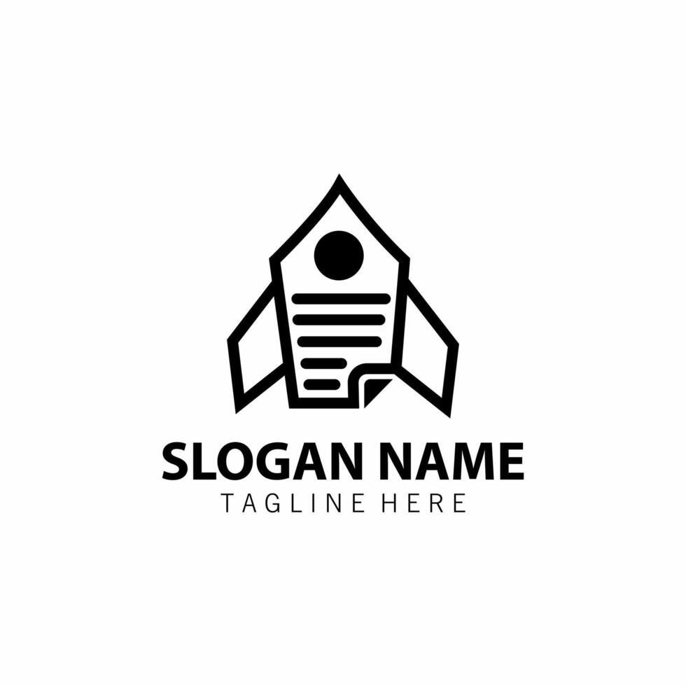 rocket file Logo design vector