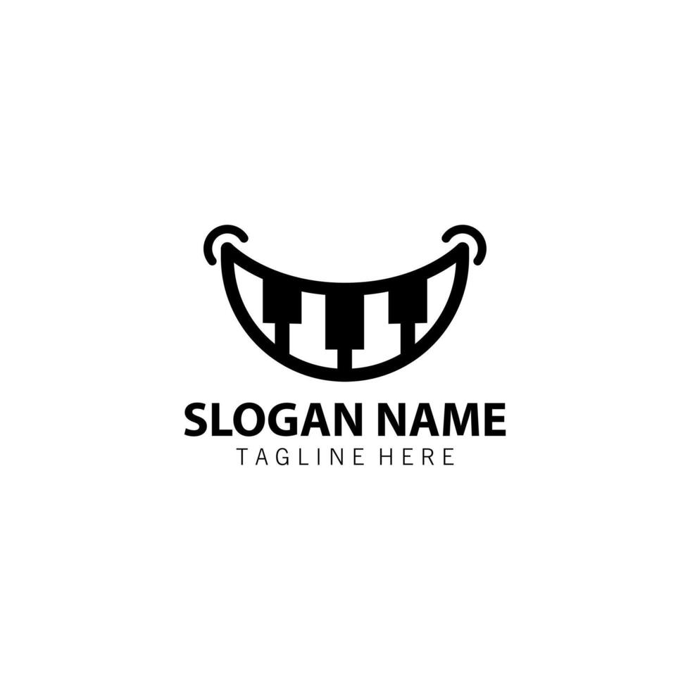 piano smile logo design vector