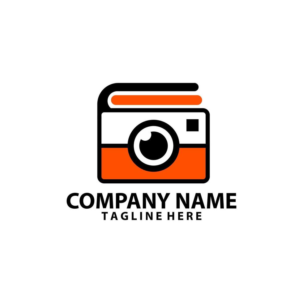 wallet camera logo design template vector