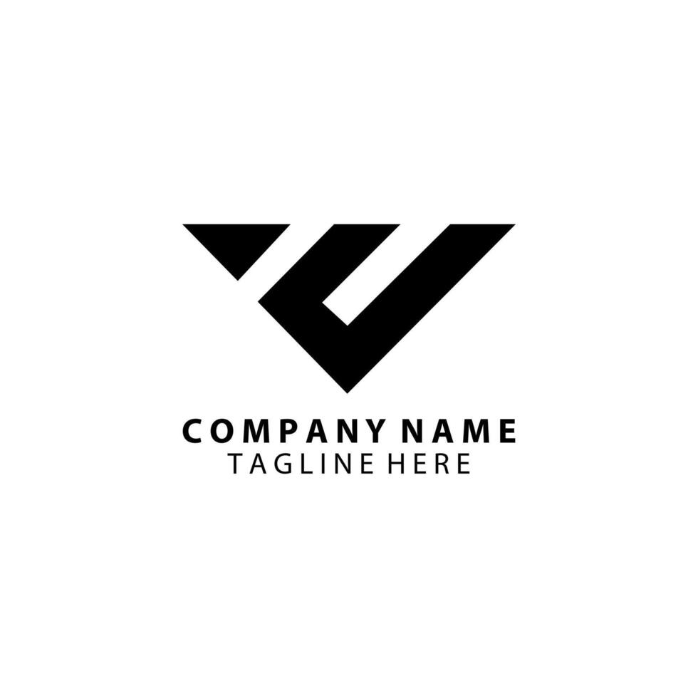 initial WV logo design vector