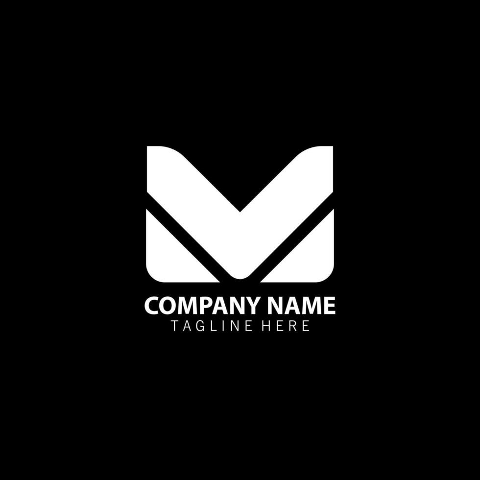 initial letter VM MV logo design vector