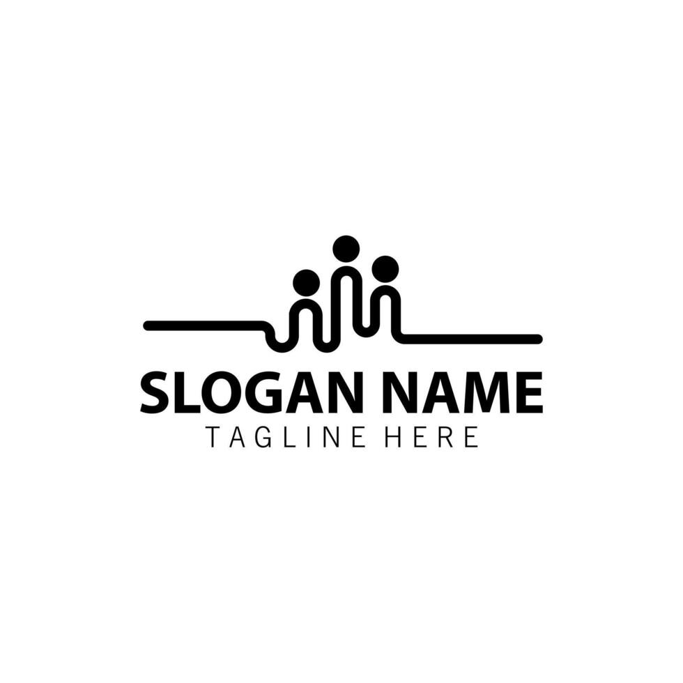 pulse people logo design vector
