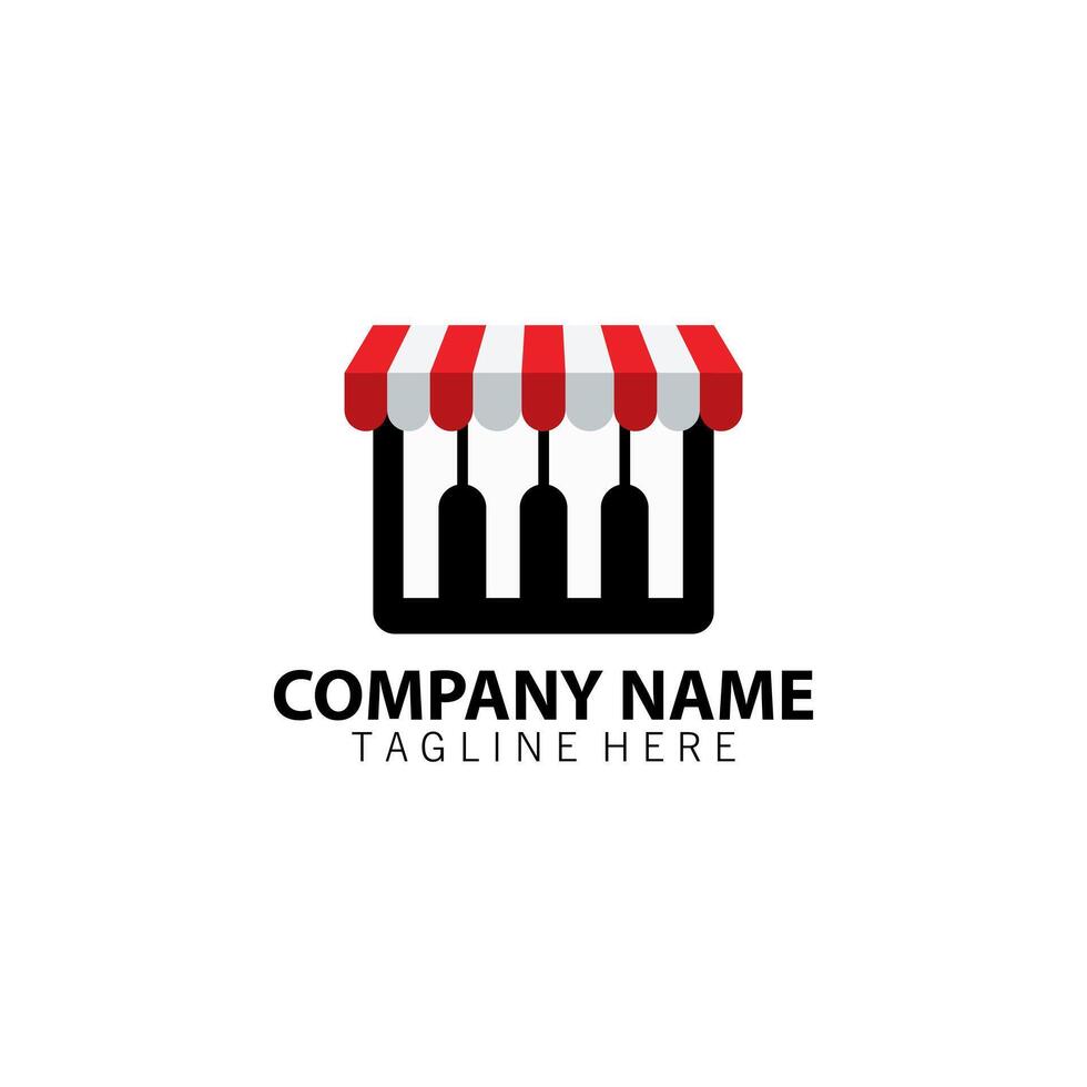 piano store logo design vector