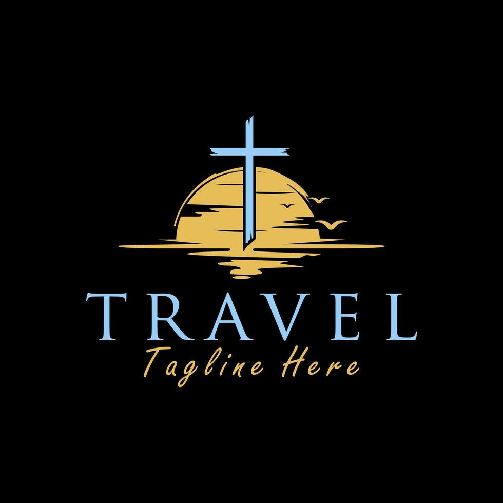 Luxury Christian Travel Agency logo design vector