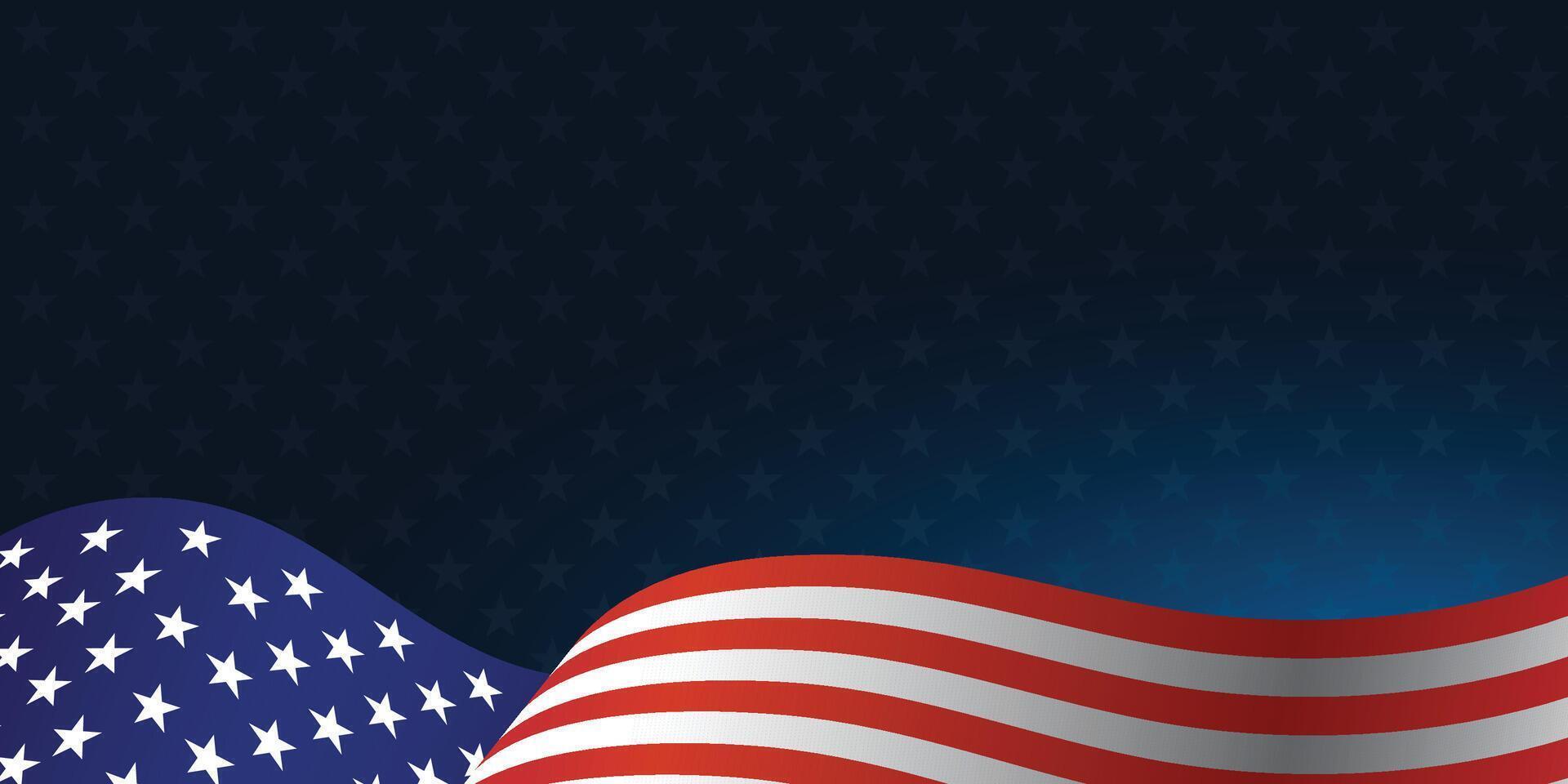 Waving flag of American isolated vector