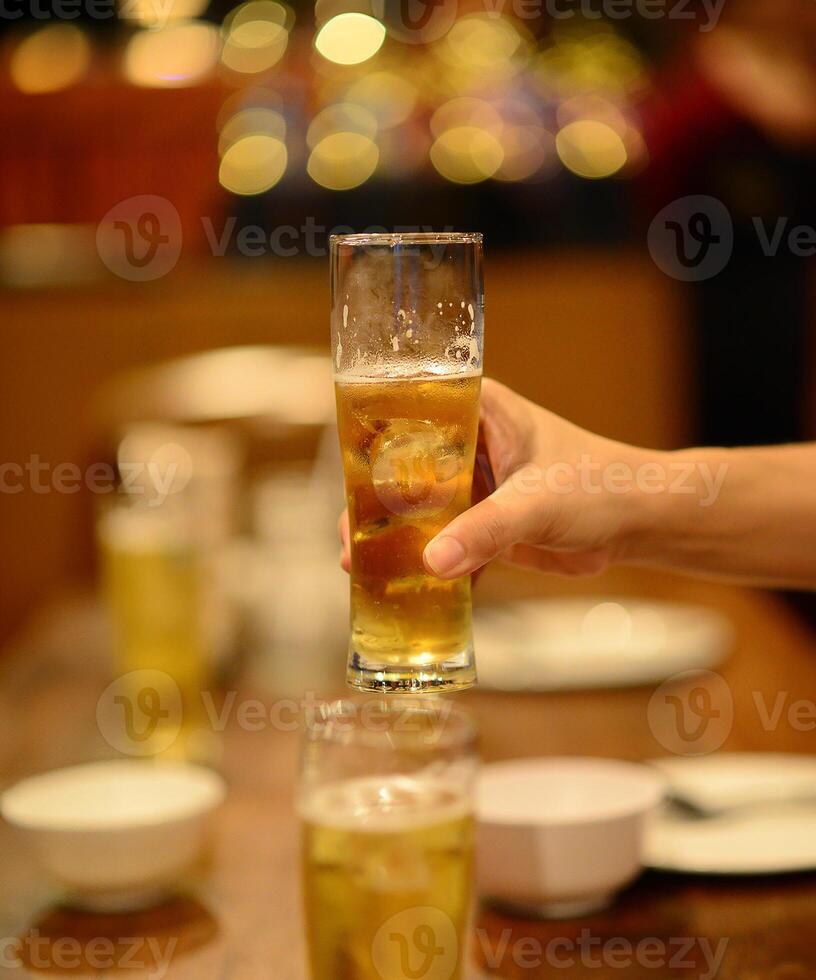 Alcoholic beverages beer drinking socially a don't drink and drive. photo