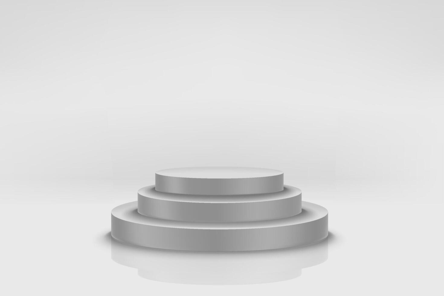Bright interior with grey podium. 3d illustration with copy space vector