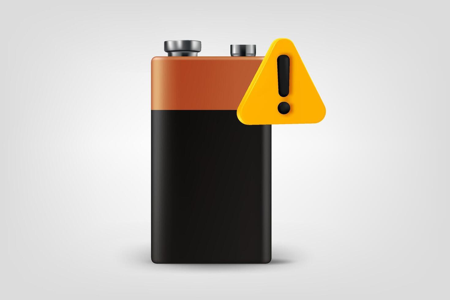 Battery with exclamaion sign. Low energy concept vector