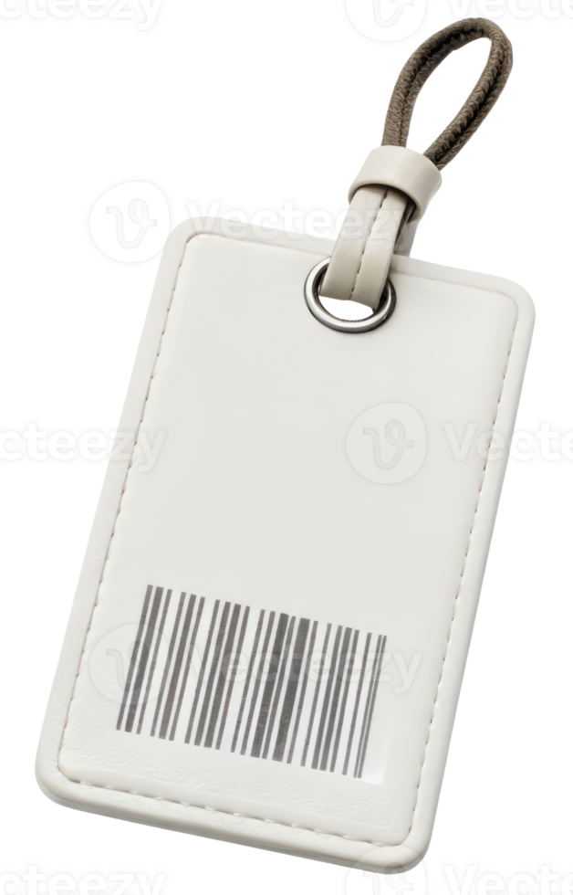 Blank luggage tag with barcode on a transparent background png