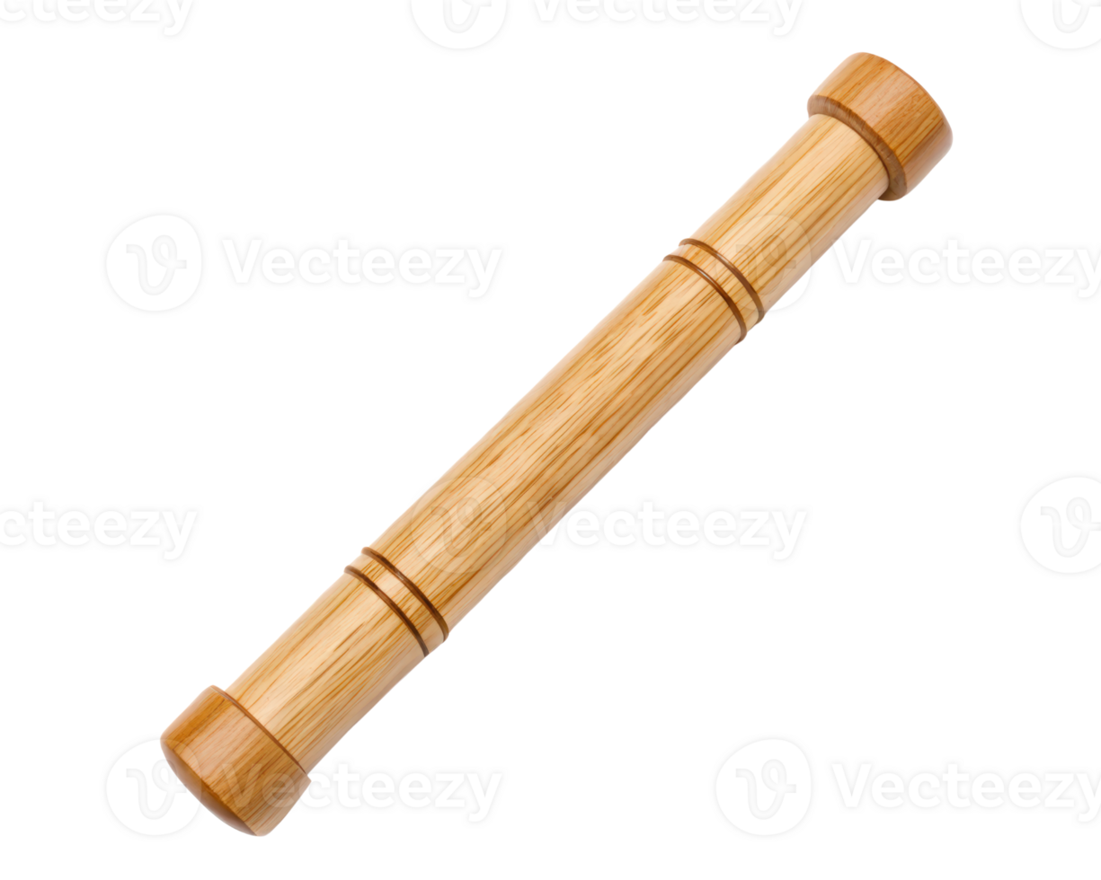 Wooden dowel with decorative grooves on a transparent background png
