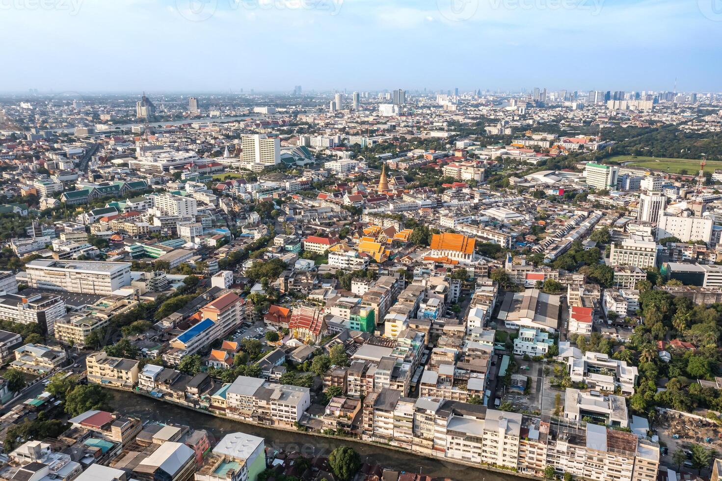 A view from above provides a stunning look at t he urban landscape of Bangkok. photo