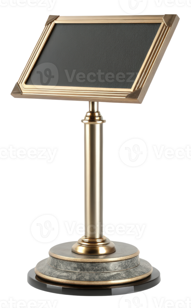 Freestanding menu display stand on a transparent background png