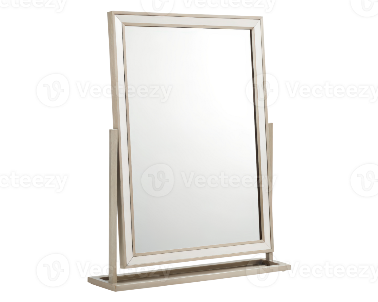 Tilting vanity mirror with tray on a transparent background png