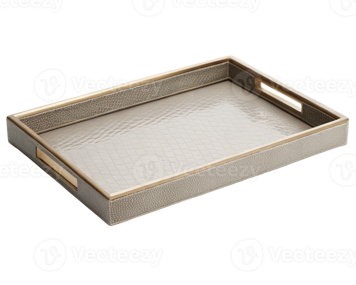 Beige tray with embossed texture on a transparent background png