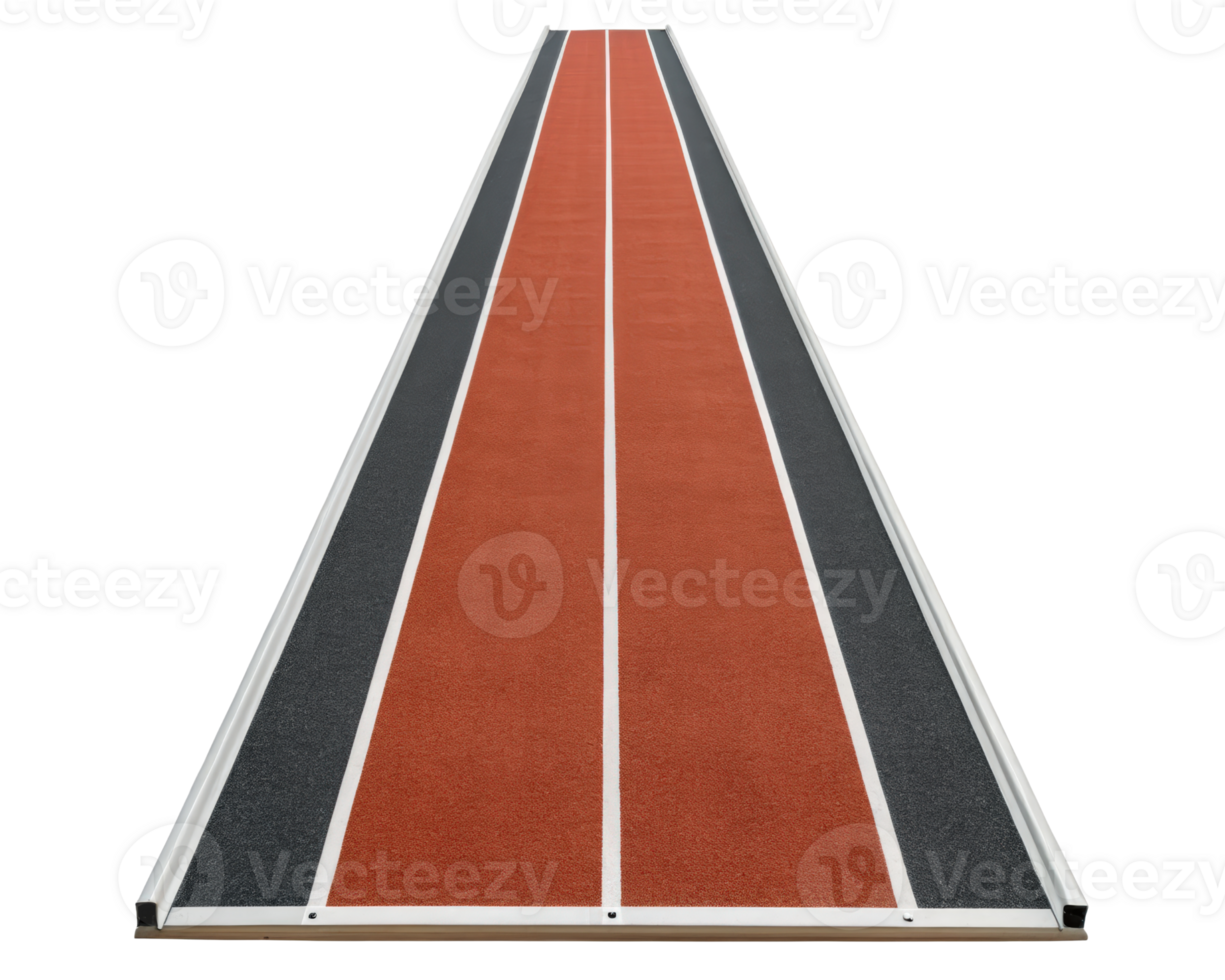 Running track with lane markings on a transparent background png