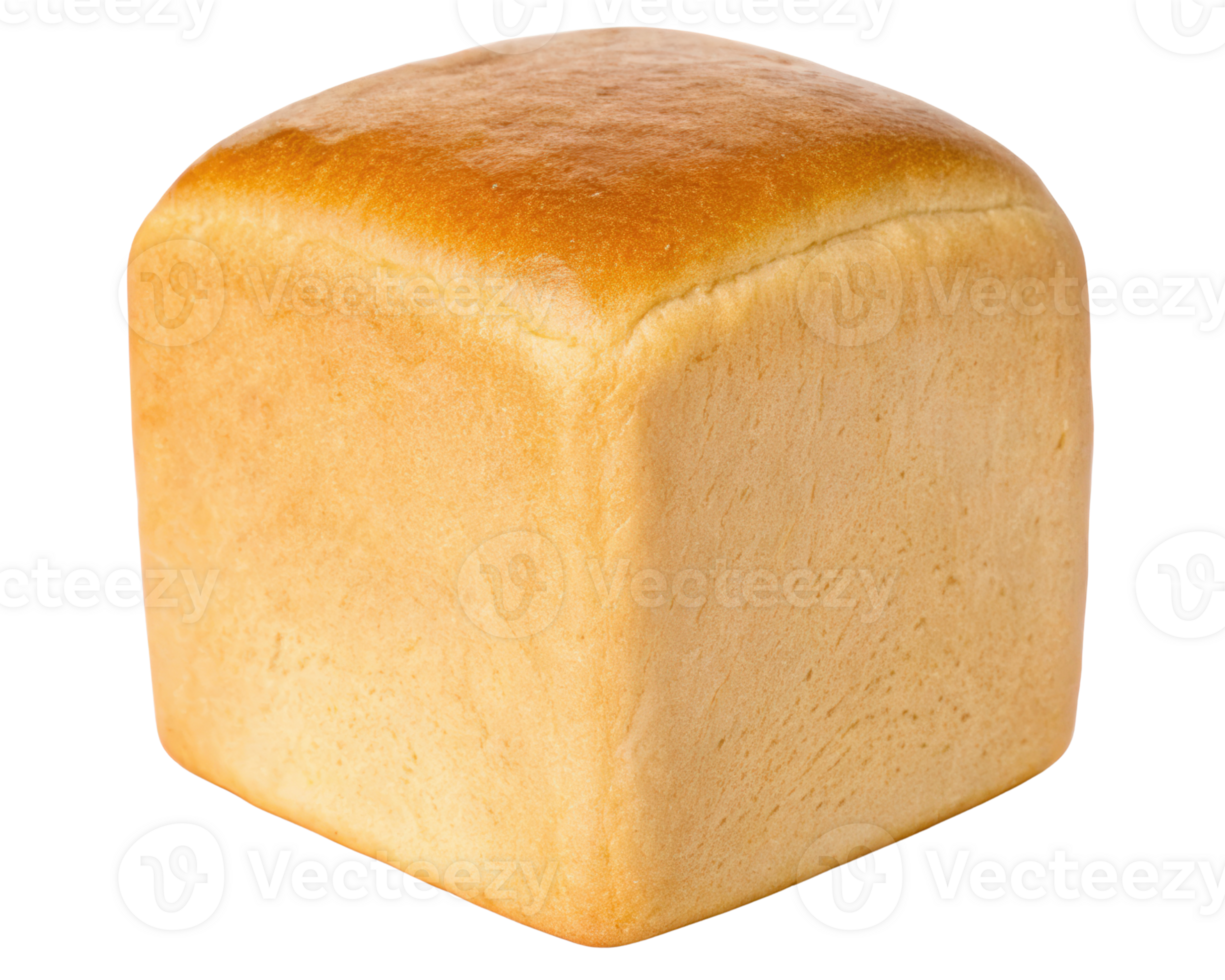 Square loaf of white bread on a transparent background png