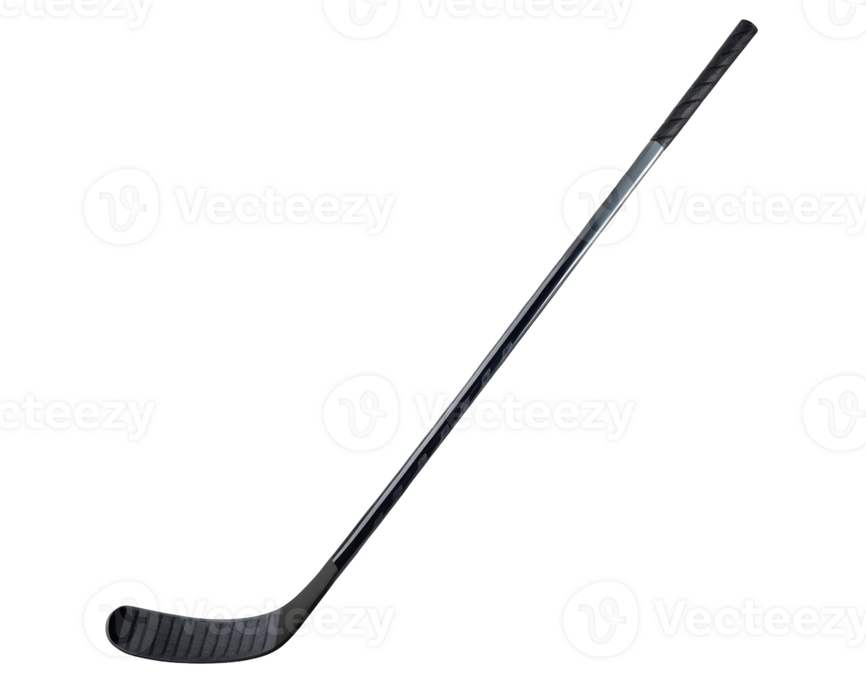 Black ice hockey stick on a transparent background png