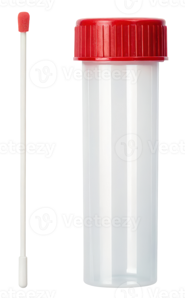 Sterile swab and collection tube on a transparent background png