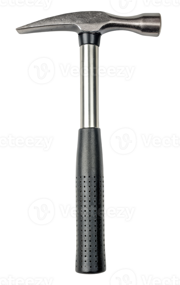 Claw hammer with black handle on a transparent background png