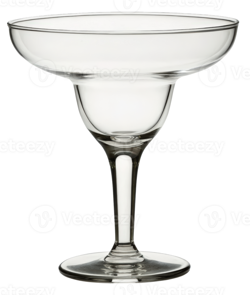 Empty margarita glass on a transparent background png