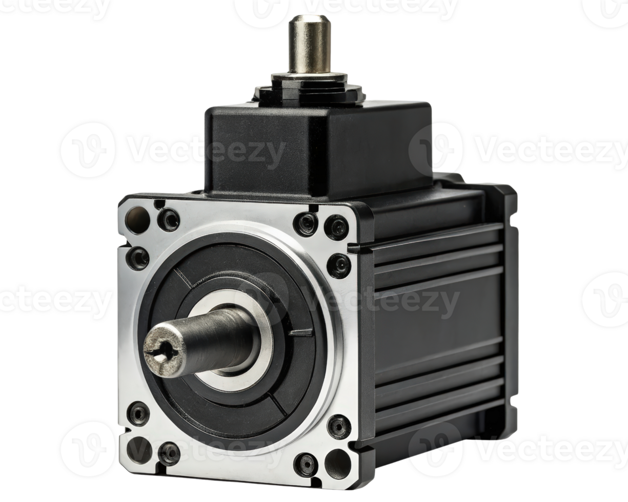Black electric motor on a transparent background png