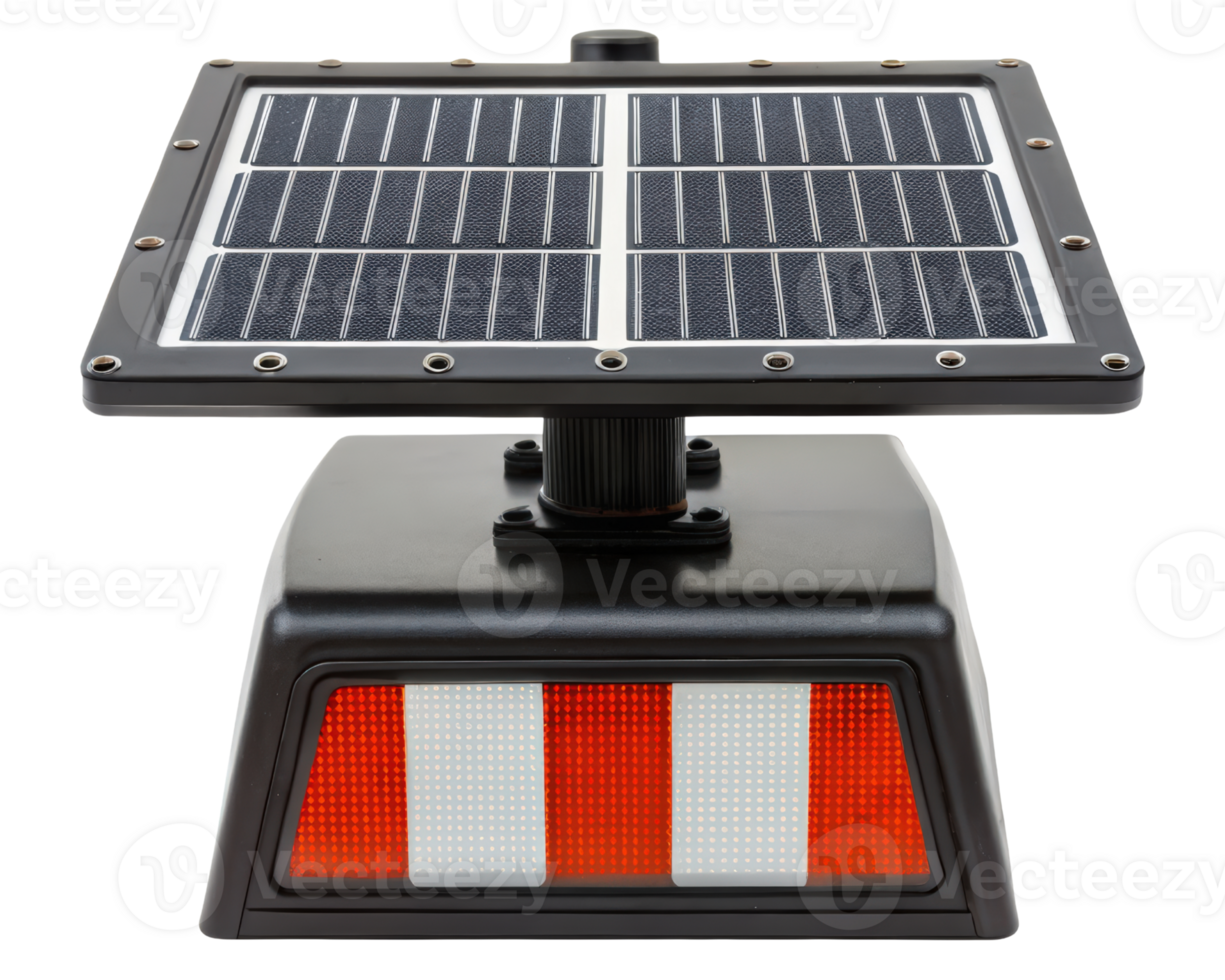 Solar powered warning light on a transparent background png