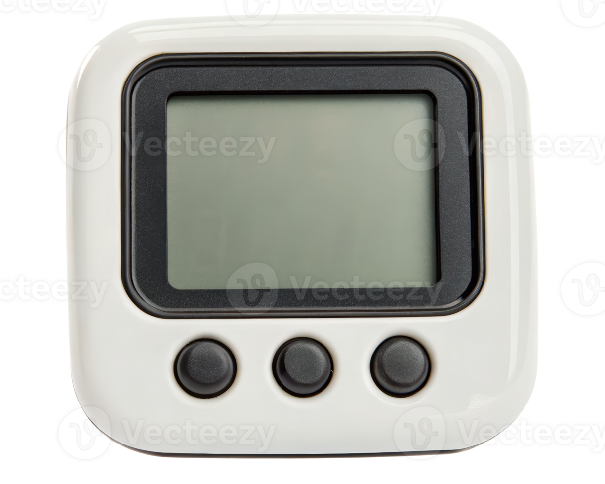 White digital counter with buttons on a transparent background png