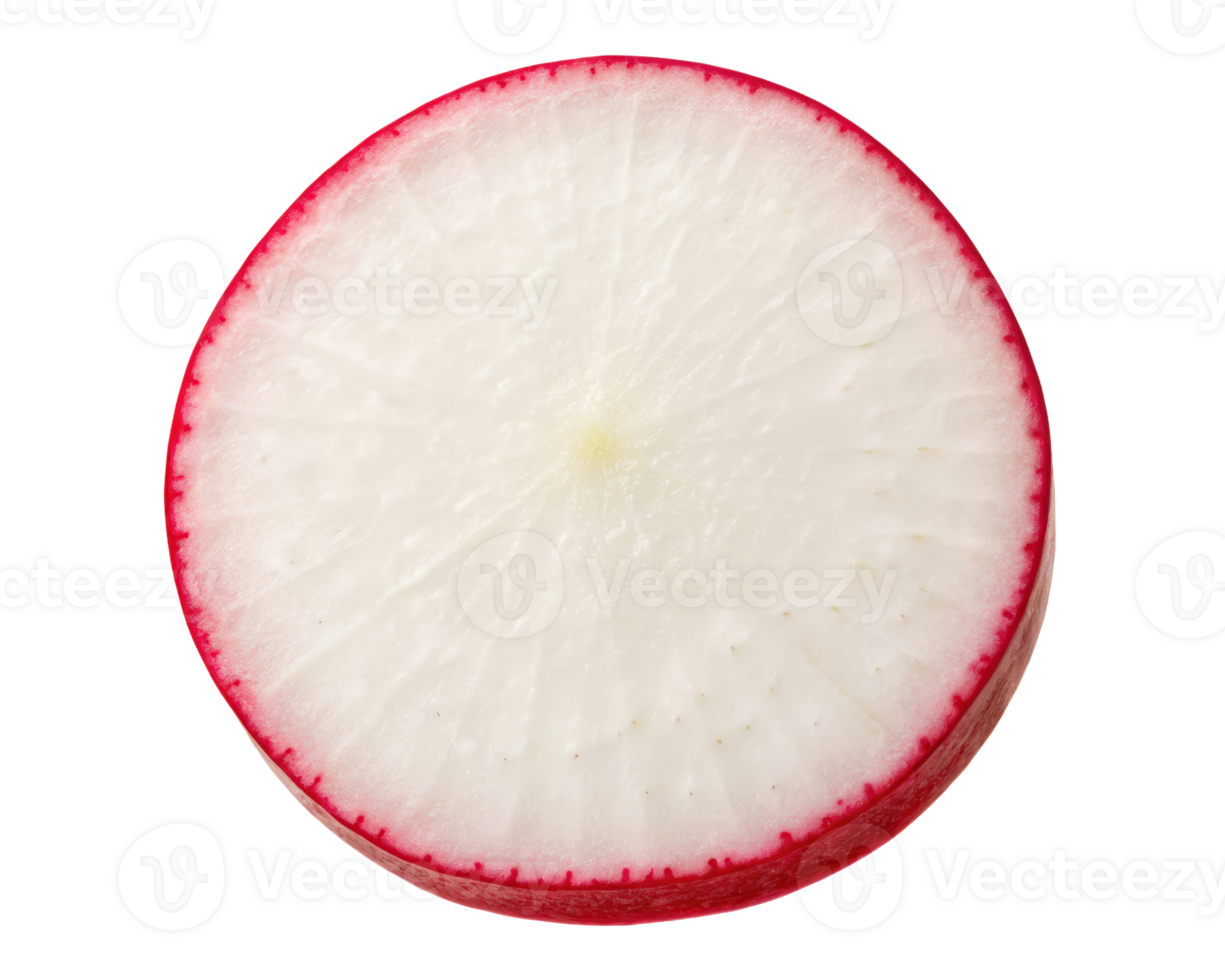 Close-up of a radish slice on a transparent background png